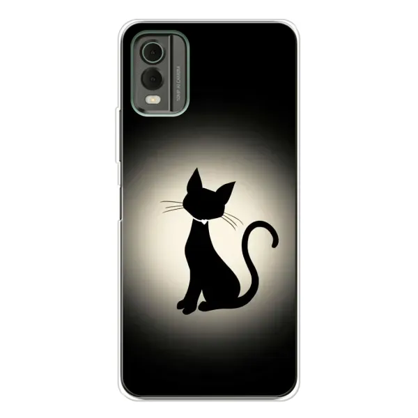 Чехол с принтом «Силуэт котика» для Nokia C32 Чехол с принтом «Силуэт котика» для Nokia C32