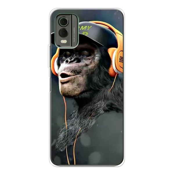 Чехол с принтом «В наушниках» для Nokia C32