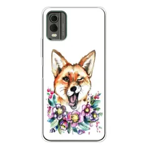 Чехлы с картинкой Лисички для Nokia C32 (VPrint) (Веселая лисичка)