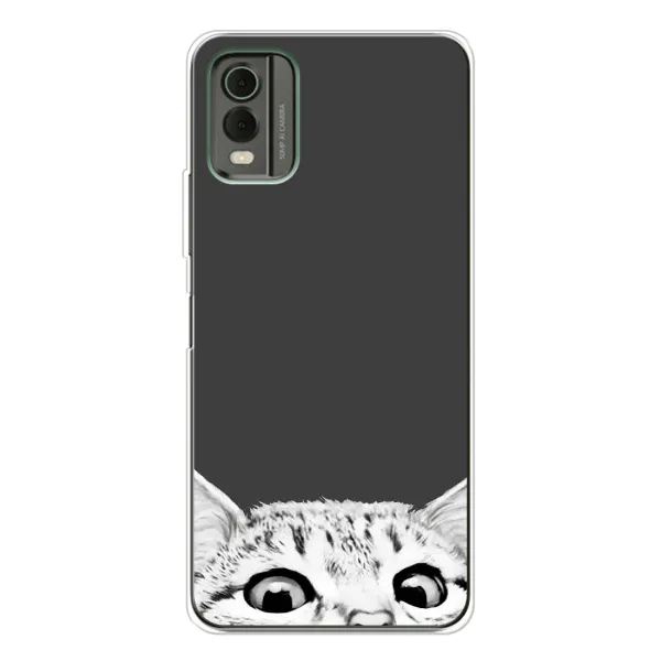 Чехол с принтом «Выглядывает кот» для Nokia C32 Чехол с принтом «Выглядывает кот» для Nokia C32