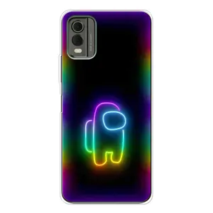 Чехол Амонг Ас для Nokia C32 (AlphaPrint) (Яркий скин)