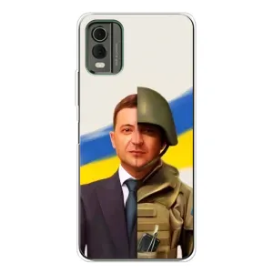 Чехол для Nokia C32 (AlphaPrint - с принтом Зеленского) (Зеленский солдат)