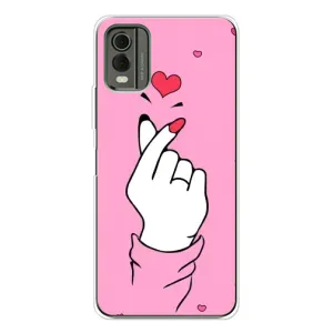 Чехол с принтом для Nokia C32 (AlphaPrint - Знак сердечка) (Знак Love)
