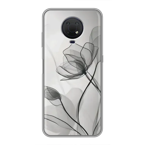 Чохол з принтом «Чорні квіти» для Nokia G10