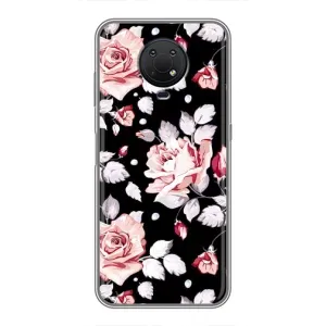 Чохли з квітами для Nokia G10 (VPrint) (Квіти на чорному)