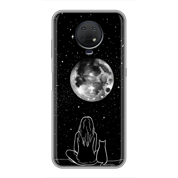 Чохол з принтом «Дівчина з котом» для Nokia G10