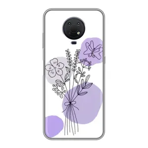Силконовий чохол з принтом в квітах на Nokia G10 (Букет фіолетова абстракція)