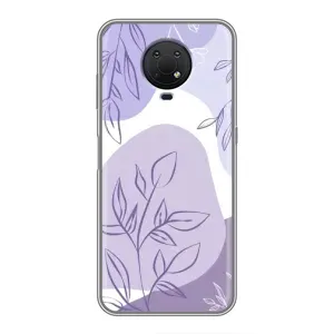 Силконовий чохол з принтом в квітах на Nokia G10 (Фіолетове листя абстракція)