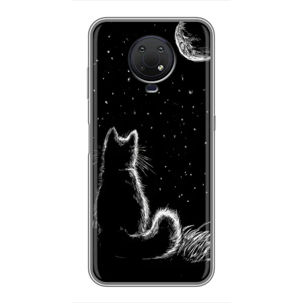 Чохол з принтом «Котик і місяць» для Nokia G10 Чохол з принтом «Котик і місяць» для Nokia G10