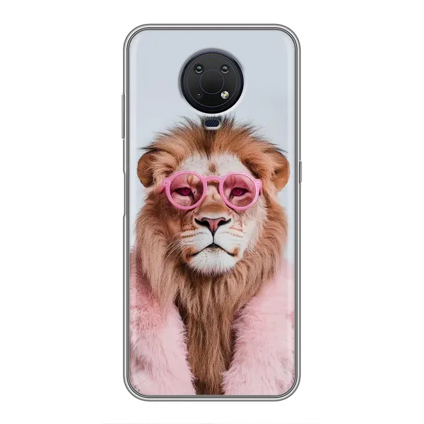Чохол з принтом «Лев в окулярах» для Nokia G10