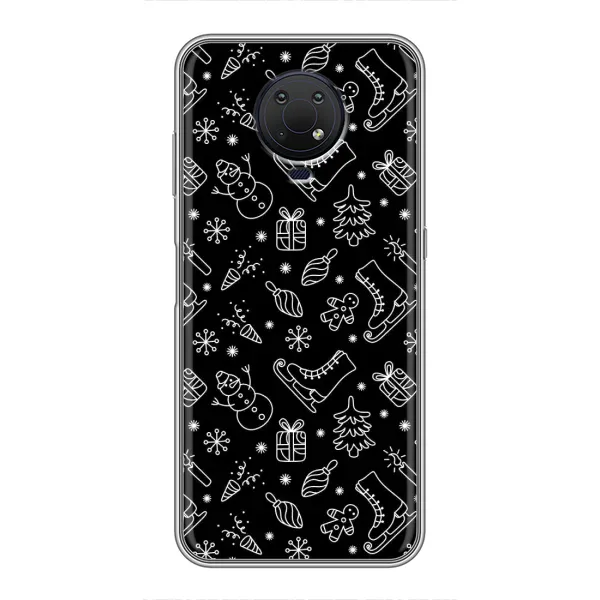 Чехол с принтом «Новогодний фон» для Nokia G10