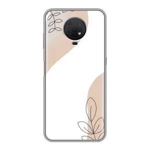 Силконовий чохол з принтом в квітах на Nokia G10 (Нюдова гілочка абстракція)