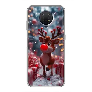 Яркий чехол для Nokia G10 с Зимними Оленятами (Олень среди подарков)