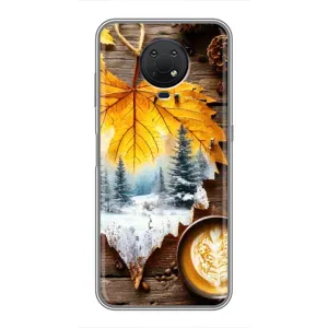 Чехол с уникальным дизайном «Осень с кофе» для Nokia G10 (Осенне-зимний кофе)