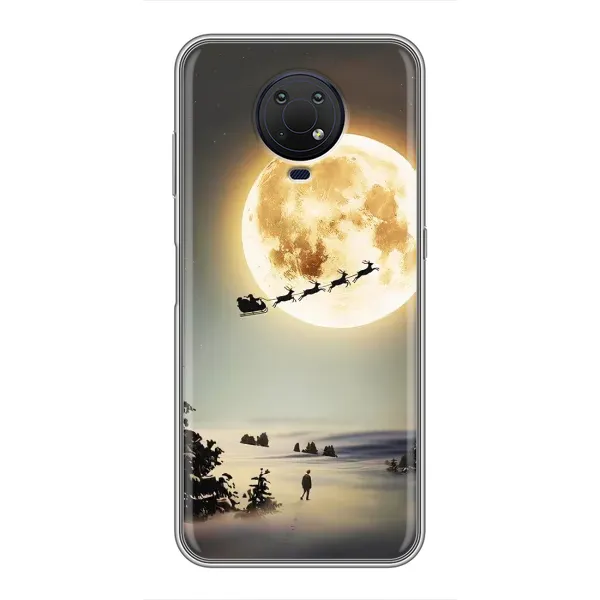 Чехол с принтом «Санта на луне» для Nokia G10