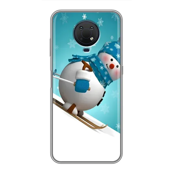 Чехол с принтом «Снеговик на лыжах» для Nokia G10 Чехол с принтом «Снеговик на лыжах» для Nokia G10