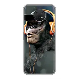 Чехол с Обезьянами Nokia G10 - (AlphaPrint) (В наушниках)