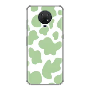 Чохол з принтом корови на Нокіа G10 (Зелений принт)