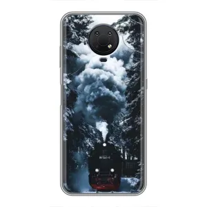 Новогодние, Праздничные Чехлы для Nokia G10 - 2024 год (Зимний поезд)