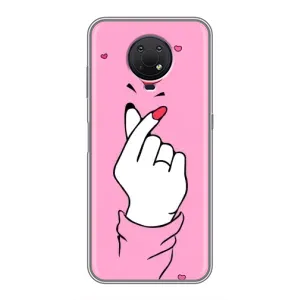 Чехол с принтом для Nokia G10 (AlphaPrint - Знак сердечка)