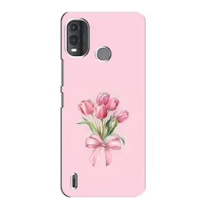 Чехол с розовым рисунком для Nokia G11 Plus (Букет цветов)