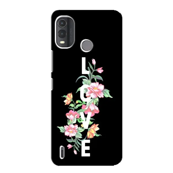 Чехол с принтом «Цветы LOVE» для Nokia G11 Plus