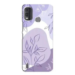 Силиконовый чехол с принтом в цветах на Nokia G11 Plus (Фиолетовые листья абстракция)