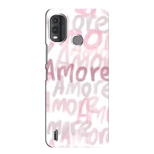 Чехол с розовым рисунком для Nokia G11 Plus (Аморе любовь)