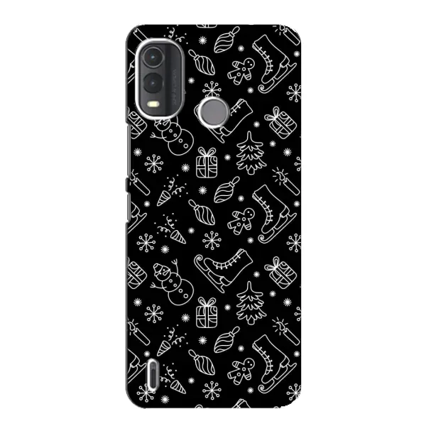 Чехол с принтом «Новогодний фон» для Nokia G11 Plus