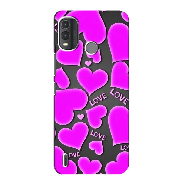 Чехол с принтом «Pink hearts» для Nokia G11 Plus