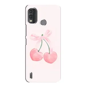Чехол с розовым рисунком для Nokia G11 Plus (Розовые вишни)