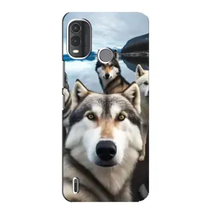 Чехол с Хаски для Nokia G11 Plus - (AlphaPrint) (Селфи ХАски)