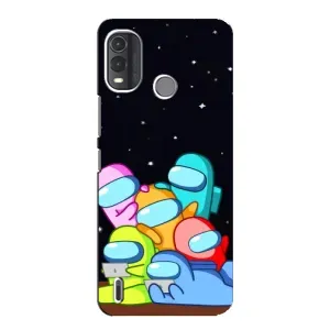 Чехол Амонг Ас для Nokia G11 Plus (AlphaPrint) (Скины в космосе)