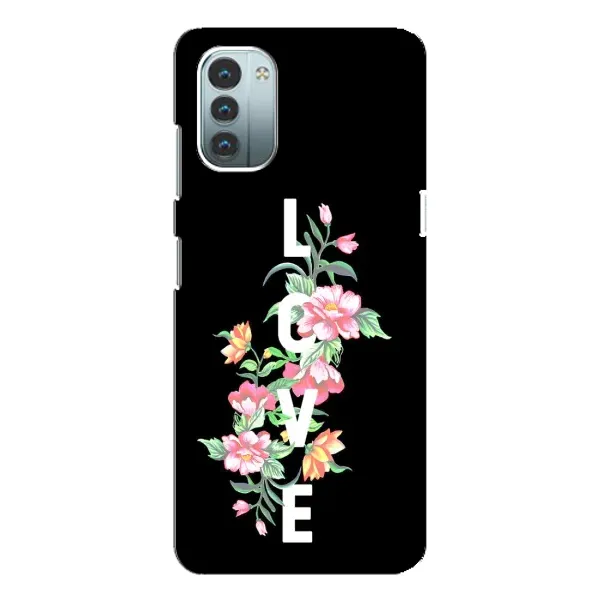 Чехол с принтом «Цветы LOVE» для Nokia G11