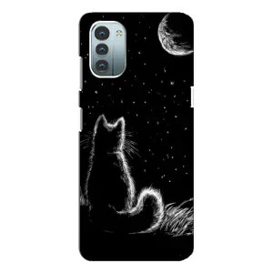 Чехол с принтом для Nokia G11 (AlphaPrint) Модные коты (Котик и луна)