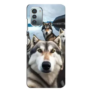 Чехол с Хаски для Nokia G11 - (AlphaPrint) (Селфи ХАски)