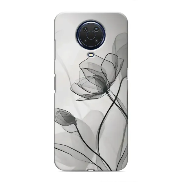 Чехол с принтом «Черные цветы» для Nokia G20