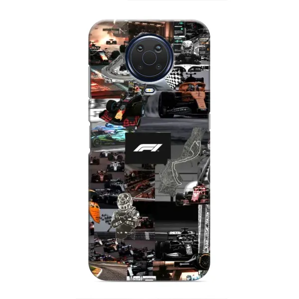 Чохол з принтом «Гоночний колаж Ф1» для Nokia G20 Чохол з принтом «Гоночний колаж Ф1» для Nokia G20