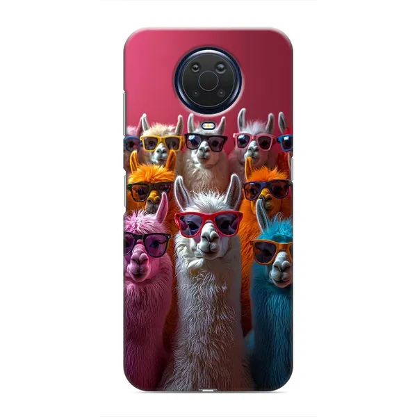 Чохол з принтом «Лами в окулярах» для Nokia G20
