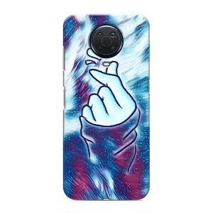Чехол с принтом для Nokia G20 (AlphaPrint - Знак сердечка) (Радужное сердце)