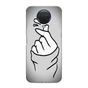Чехол с принтом для Nokia G20 (AlphaPrint - Знак сердечка) (Значок Love)
