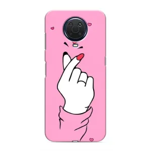 Чехол с принтом для Nokia G20 (AlphaPrint - Знак сердечка) (Знак Love)