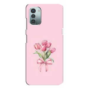 Чехол с розовым рисунком для Nokia G21 (Букет цветов)