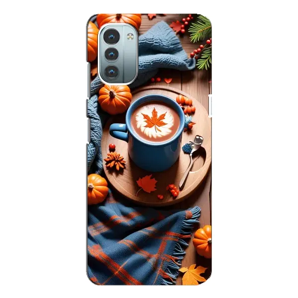 Чехол с принтом «Кофе и тыковки» для Nokia G21