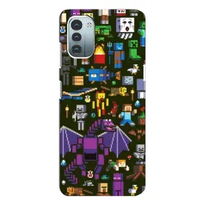 Чехол Майнкрафт на Nokia G21 (AlphaPrint) Minecraft (Коллаж Майнкрафт)