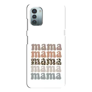 Чехлы для мамы на Nokia G21 (Текстовый коллаж мама)
