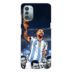 Чехлы для Nokia G21 (Leo чемпион) (AlphaPrint) (Месси с кубком)