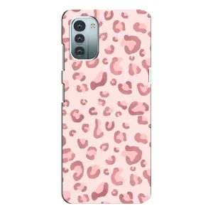Чехол с розовым рисунком для Nokia G21 (Розовый леопард)