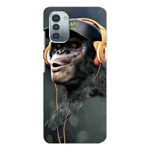 Чехол с Обезьянами Nokia G21 - (AlphaPrint) (В наушниках)