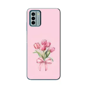 Чехол с розовым рисунком для Nokia G22 (Букет цветов)
